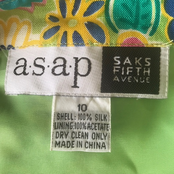 a.s.a.p. SAKS Fifth Avenue size10 floral dress - Picture 2 of 2